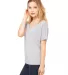 BELLA 8815 Womens Flowy V-Neck T-shirt in Athletic heather side view