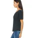 BELLA 8815 Womens Flowy V-Neck T-shirt in Black marble side view