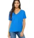 BELLA 8815 Womens Flowy V-Neck T-shirt in Tr royal triblnd front view
