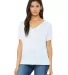 BELLA 8815 Womens Flowy V-Neck T-shirt in Blue marble front view