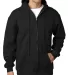 900 Bayside Adult Hooded Full-Zip Blended Fleece in Black front view