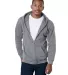 900 Bayside Adult Hooded Full-Zip Blended Fleece in Charcoal front view