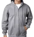 900 Bayside Adult Hooded Full-Zip Blended Fleece in Dark ash front view