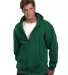 900 Bayside Adult Hooded Full-Zip Blended Fleece in Hunter green front view