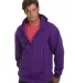 900 Bayside Adult Hooded Full-Zip Blended Fleece in Purple front view