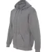 900 Bayside Adult Hooded Full-Zip Blended Fleece in Charcoal side view