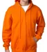 900 Bayside Adult Hooded Full-Zip Blended Fleece in Bright orange front view
