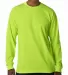 B1715 Bayside Adult Long-Sleeve Blended Tee LIME GREEN front view