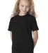 B4100 Bayside Youth Short-Sleeve Cotton Tee in Black front view