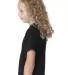 B4100 Bayside Youth Short-Sleeve Cotton Tee in Black side view
