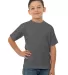 B4100 Bayside Youth Short-Sleeve Cotton Tee in Charcoal front view