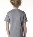 B4100 Bayside Youth Short-Sleeve Cotton Tee in Dark ash back view