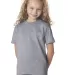 B4100 Bayside Youth Short-Sleeve Cotton Tee in Dark ash front view