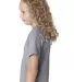 B4100 Bayside Youth Short-Sleeve Cotton Tee in Dark ash side view