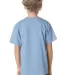 B4100 Bayside Youth Short-Sleeve Cotton Tee in Light blue back view