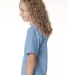 B4100 Bayside Youth Short-Sleeve Cotton Tee in Light blue side view