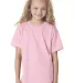B4100 Bayside Youth Short-Sleeve Cotton Tee in Light pink front view