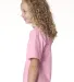 B4100 Bayside Youth Short-Sleeve Cotton Tee in Light pink side view