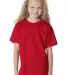 B4100 Bayside Youth Short-Sleeve Cotton Tee in Red front view