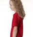 B4100 Bayside Youth Short-Sleeve Cotton Tee in Red side view