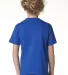 B4100 Bayside Youth Short-Sleeve Cotton Tee in Royal blue back view