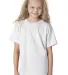 B4100 Bayside Youth Short-Sleeve Cotton Tee in White front view