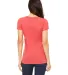BELLA 8413 Womens Tri-blend T-shirt in Red triblend back view