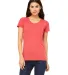 BELLA 8413 Womens Tri-blend T-shirt in Red triblend front view