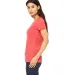 BELLA 8413 Womens Tri-blend T-shirt in Red triblend side view