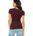 BELLA 8413 Womens Tri-blend T-shirt in Maroon triblend back view