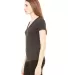 BELLA 8435 Womens Fitted Tri-blend Deep V T-shirt in Char blk triblnd side view