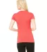 BELLA 8435 Womens Fitted Tri-blend Deep V T-shirt in Red triblend back view