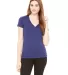 BELLA 8435 Womens Fitted Tri-blend Deep V T-shirt in Navy triblend front view