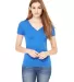 BELLA 8435 Womens Fitted Tri-blend Deep V T-shirt in Tr royal triblnd front view