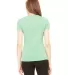 BELLA 8435 Womens Fitted Tri-blend Deep V T-shirt in Green triblend back view
