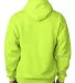 B960 Bayside Cotton Poly Hoodie S - 6XL  in Lime green back view
