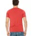 BELLA+CANVAS 3415 Men's Tri-blend V-Neck T-shirt in Red triblend back view
