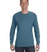 5400 Gildan Adult Heavy Cotton Long-Sleeve T-Shirt in Indigo blue front view