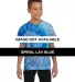 H1000b tie dye Youth Tie-Dyed Cotton Tee SPIRAL LAV BLUE front view