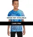 H1000b tie dye Youth Tie-Dyed Cotton Tee CAMO PINK front view