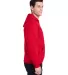 J8871 J-America Adult Tri-Blend Hooded Fleece RED SOLID side view
