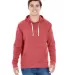 J8871 J-America Adult Tri-Blend Hooded Fleece RED TRIBLEND front view