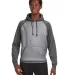 J8885 J-America Adult Vintage Heather Hooded Fleec SMOKE/ CHRCL HT front view