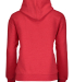 L2296 LA T Youth Fleece Hooded Pullover Sweatshirt in Vintage red back view