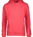 L2296 LA T Youth Fleece Hooded Pullover Sweatshirt in Vintage red front view