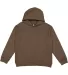 L2296 LA T Youth Fleece Hooded Pullover Sweatshirt MILITARY GREEN front view