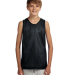 N2206 A4 Youth Reversible Mesh Tank in Black/ white front view