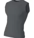 N2306 A4 Compression Muscle Tee in Graphite front view
