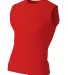 N2306 A4 Compression Muscle Tee in Scarlet front view