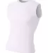 N2306 A4 Compression Muscle Tee in White front view